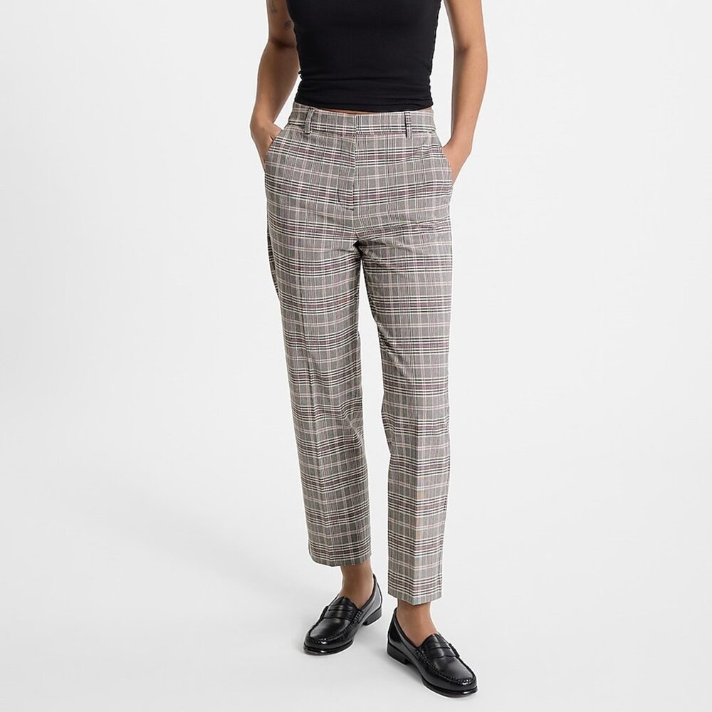 Editor Plaid High Waisted Straight Ankle Pant *NWT*